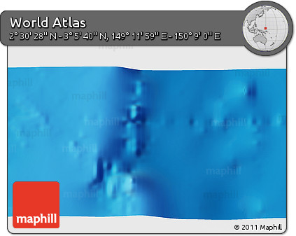 Shaded Relief 3D Map of the Area around 2° 48' 4" N, 149° 40' 30" E