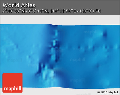 Shaded Relief 3D Map of the Area around 2° 48' 4" N, 149° 40' 30" E