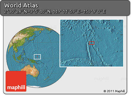 Satellite Location Map of the Area around 2° 48' 4" N, 149° 40' 30" E