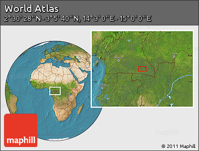Satellite Location Map of the Area around 2° 48' 4" N, 14° 31' 30" E