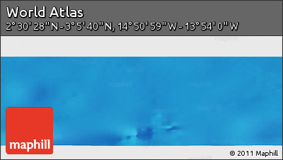 Physical Panoramic Map of the Area around 2° 48' 4" N, 14° 22' 30" W