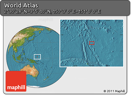 Satellite Location Map of the Area around 2° 48' 4" N, 150° 31' 30" E