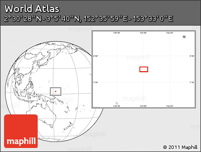 Blank Location Map of the Area around 2° 48' 4" N, 153° 4' 29" E