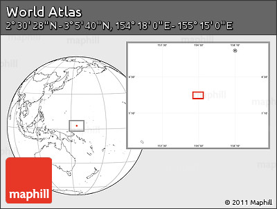 Blank Location Map of the Area around 2° 48' 4" N, 154° 46' 30" E