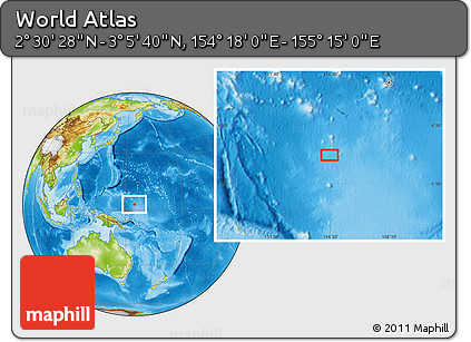 Physical Location Map of the Area around 2° 48' 4" N, 154° 46' 30" E