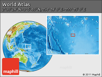 Physical Location Map of the Area around 2° 48' 4" N, 154° 46' 30" E