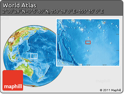 Physical Location Map of the Area around 2° 48' 4" N, 154° 46' 30" E
