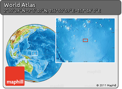 Physical Location Map of the Area around 2° 48' 4" N, 157° 19' 29" E
