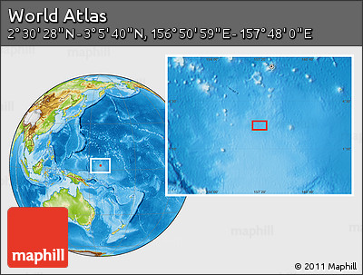 Physical Location Map of the Area around 2° 48' 4" N, 157° 19' 29" E
