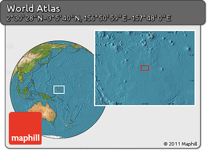 Satellite Location Map of the Area around 2° 48' 4" N, 157° 19' 29" E