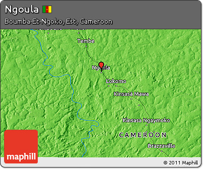 Political 3D Map of Ngoula