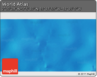 Physical 3D Map of the Area around 2° 48' 4" N, 15° 13' 29" W