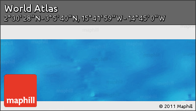 Physical Panoramic Map of the Area around 2° 48' 4" N, 15° 13' 29" W