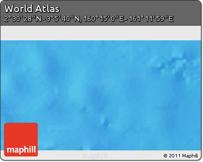 Physical 3D Map of the Area around 2° 48' 4" N, 160° 43' 29" E