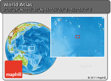 Physical Location Map of the Area around 2° 48' 4" N, 162° 25' 30" E
