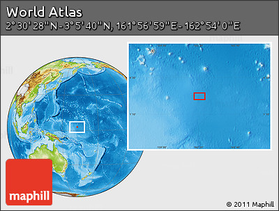 Physical Location Map of the Area around 2° 48' 4" N, 162° 25' 30" E