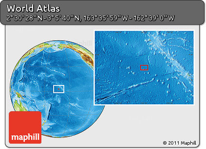 Physical Location Map of the Area around 2° 48' 4" N, 163° 7' 30" W