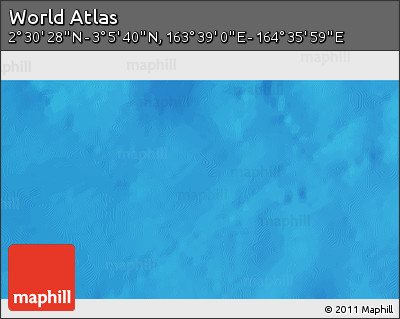 Shaded Relief 3D Map of the Area around 2° 48' 4" N, 164° 7' 30" E