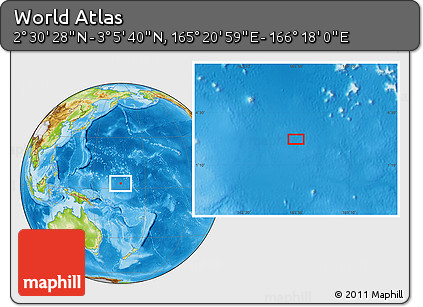 Physical Location Map of the Area around 2° 48' 4" N, 165° 49' 29" E
