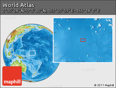 Physical Location Map of the Area around 2° 48' 4" N, 165° 49' 29" E