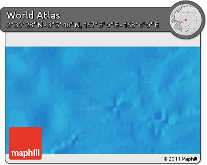 Shaded Relief 3D Map of the Area around 2° 48' 4" N, 167° 31' 30" E