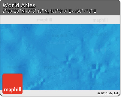 Shaded Relief 3D Map of the Area around 2° 48' 4" N, 167° 31' 30" E