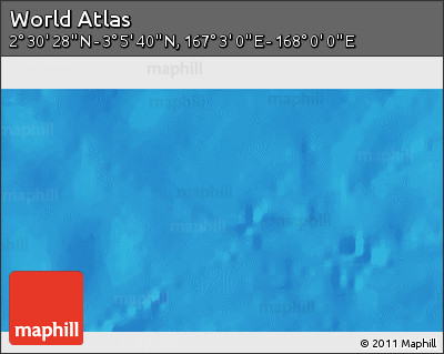 Shaded Relief 3D Map of the Area around 2° 48' 4" N, 167° 31' 30" E