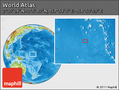Physical Location Map of the Area around 2° 48' 4" N, 168° 22' 30" E