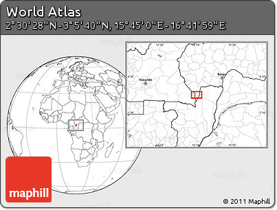 Blank Location Map of the Area around 2° 48' 4" N, 16° 13' 30" E