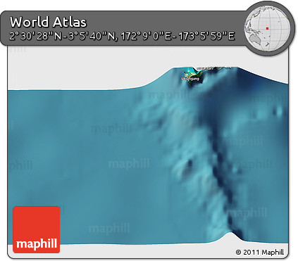 Satellite 3D Map of the Area around 2° 48' 4" N, 172° 37' 30" E