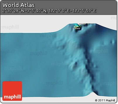Satellite 3D Map of the Area around 2° 48' 4" N, 172° 37' 30" E