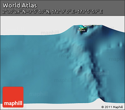 Satellite 3D Map of the Area around 2° 48' 4" N, 172° 37' 30" E