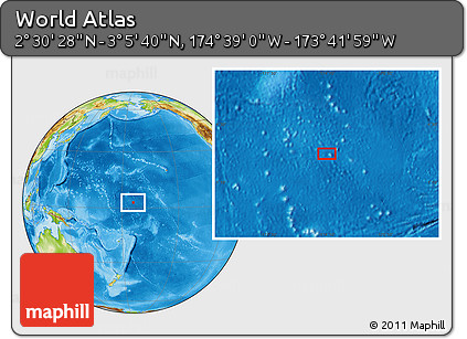 Physical Location Map of the Area around 2° 48' 4" N, 174° 10' 30" W