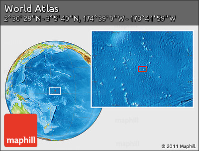 Physical Location Map of the Area around 2° 48' 4" N, 174° 10' 30" W