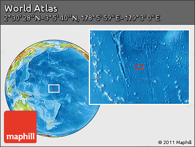 Physical Location Map of the Area around 2° 48' 4" N, 178° 34' 29" E