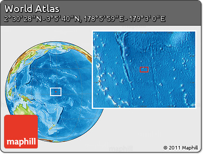 Physical Location Map of the Area around 2° 48' 4" N, 178° 34' 29" E