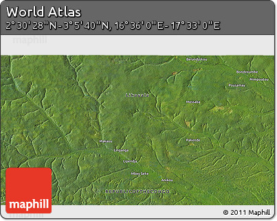 Satellite 3D Map of the Area around 2° 48' 4" N, 17° 4' 30" E
