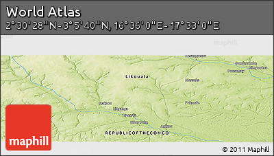 Physical Panoramic Map of the Area around 2° 48' 4" N, 17° 4' 30" E