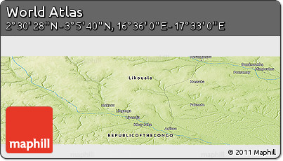 Physical Panoramic Map of the Area around 2° 48' 4" N, 17° 4' 30" E