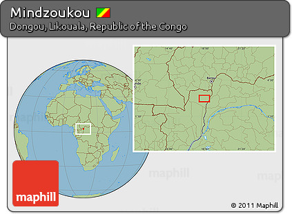 Savanna Style Location Map of Mindzoukou