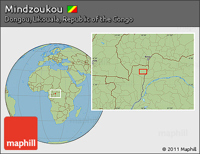 Savanna Style Location Map of Mindzoukou