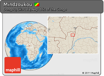 Shaded Relief Location Map of Mindzoukou