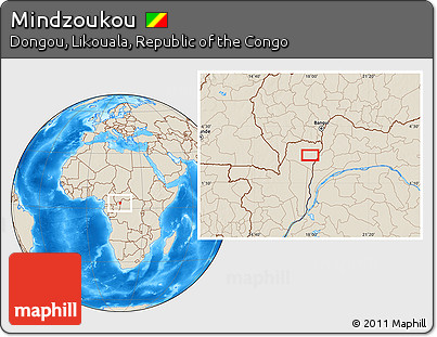Shaded Relief Location Map of Mindzoukou