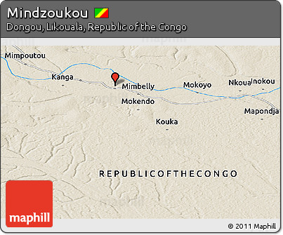 Shaded Relief Panoramic Map of Mindzoukou