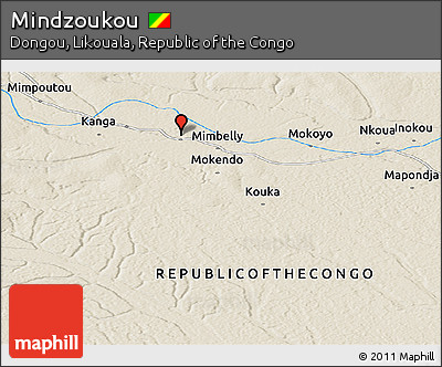 Shaded Relief Panoramic Map of Mindzoukou