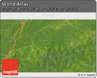 Satellite 3D Map of the Area around 2° 48' 4" N, 18° 46' 29" E
