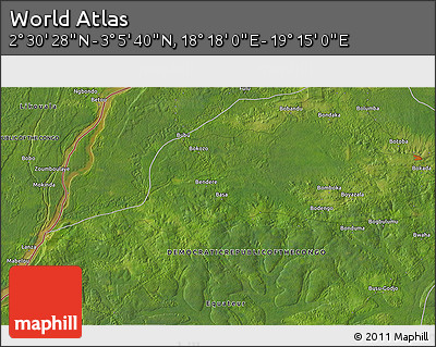 Satellite 3D Map of the Area around 2° 48' 4" N, 18° 46' 29" E