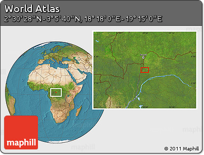 Satellite Location Map of the Area around 2° 48' 4" N, 18° 46' 29" E