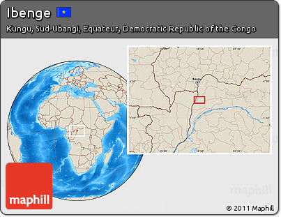 Shaded Relief Location Map of Ibenge