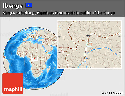 Shaded Relief Location Map of Ibenge